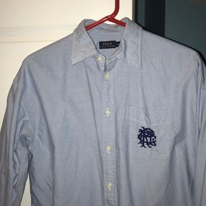 Blue polo button up